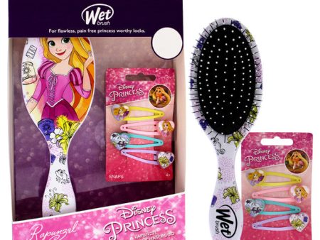 Wet Brush Rapunzel Detangler Set by Wet Brush for Unisex - 2 Pc Kit Detangler Hairbrush, 4x Hair Snaps Fashion