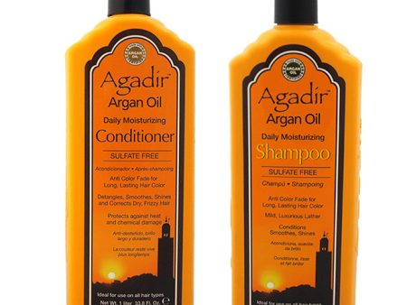 Agadir Argan Oil Daily Moisturizing Shampoo and Conditioner Kit by Agadir for Unisex - 2 Pc Kit 33.8oz Shampoo, 33.8oz Conditioner Cheap