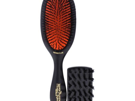 Mason Pearson Sensitive Handy Brush - SB3 Dark Ruby by Mason Pearson for Unisex - 2 Pc Hair Brush and Cleaner Brush Hot on Sale