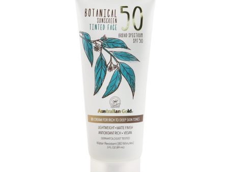 Australian Gold Botanical Sunscreen SPF 50 Tinted Face BB Cream - Rich to Deep  89ml 3oz Cheap