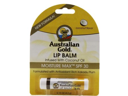 Australian Gold Lip Balm Moisture Max SPF 30 Infused with Coconut Oil  4.2g 0.15oz Online Hot Sale