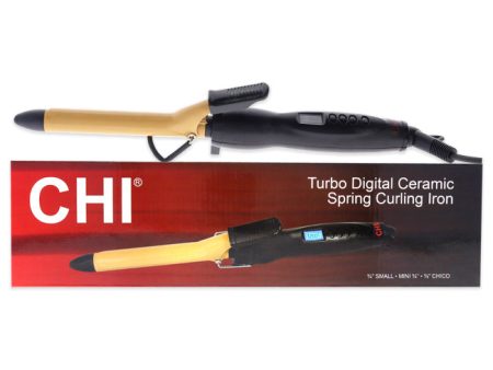 CHI Turbo Digital Ceramic Spring Curling Iron - European Plug by CHI for Unisex - 0.75 Inch Curling Iron Online now